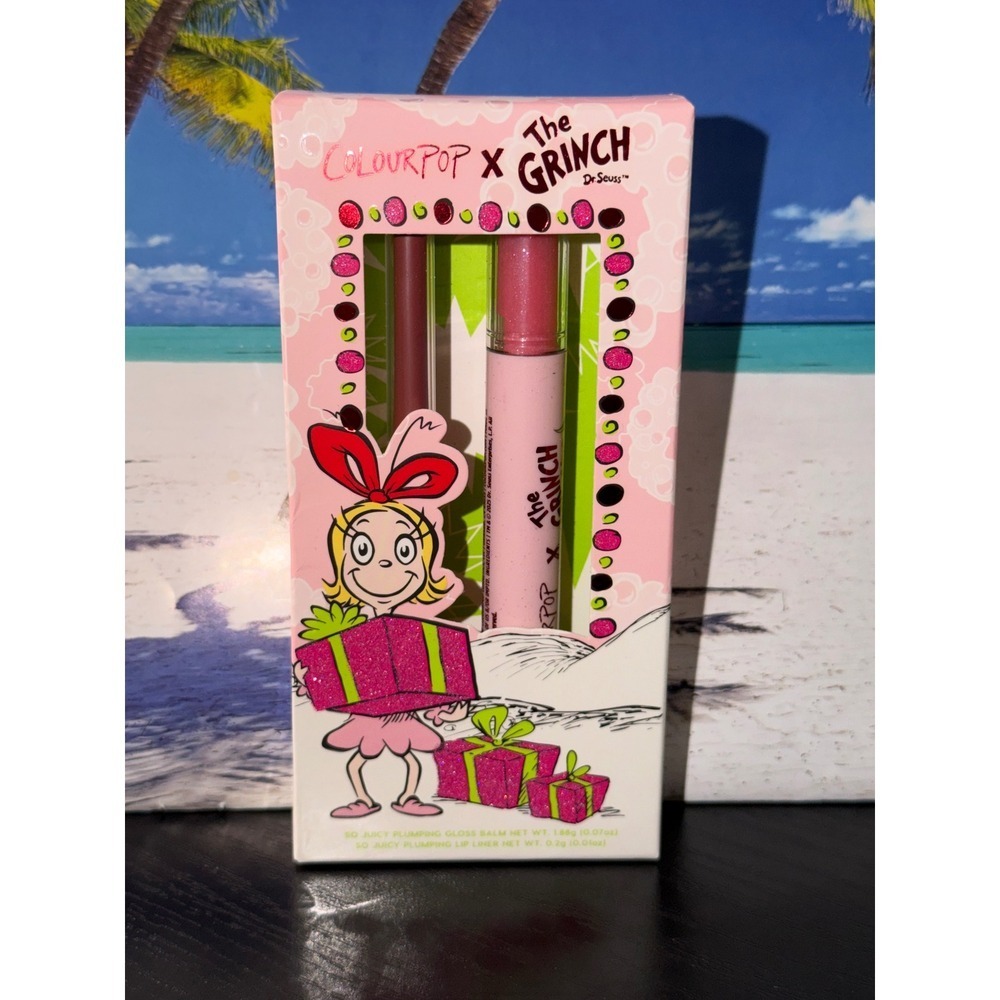 ColourPop x The Grinch Pinky Who Lip Kit Plumping Gloss Balm & Lip Liner  Pink